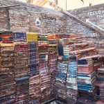 Steps made from old books in Acqua Alta
